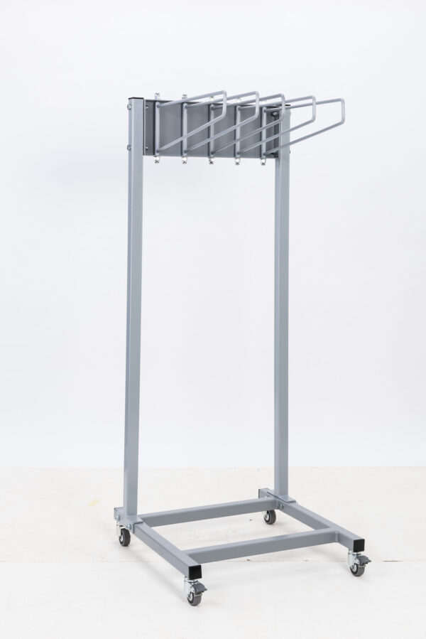 Garment Style Mobile Loop 5 or 10 Arm Apron Rack - Image 2